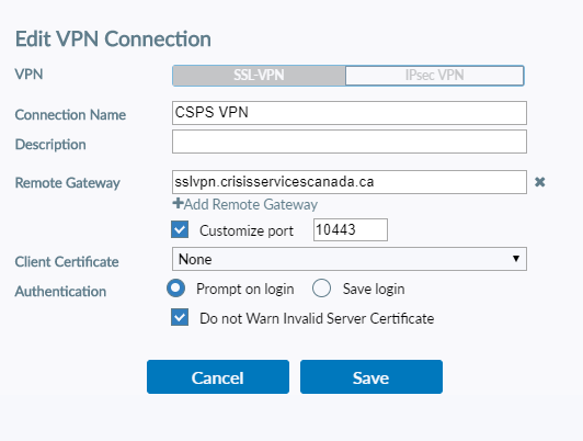 forticlient vpn setup